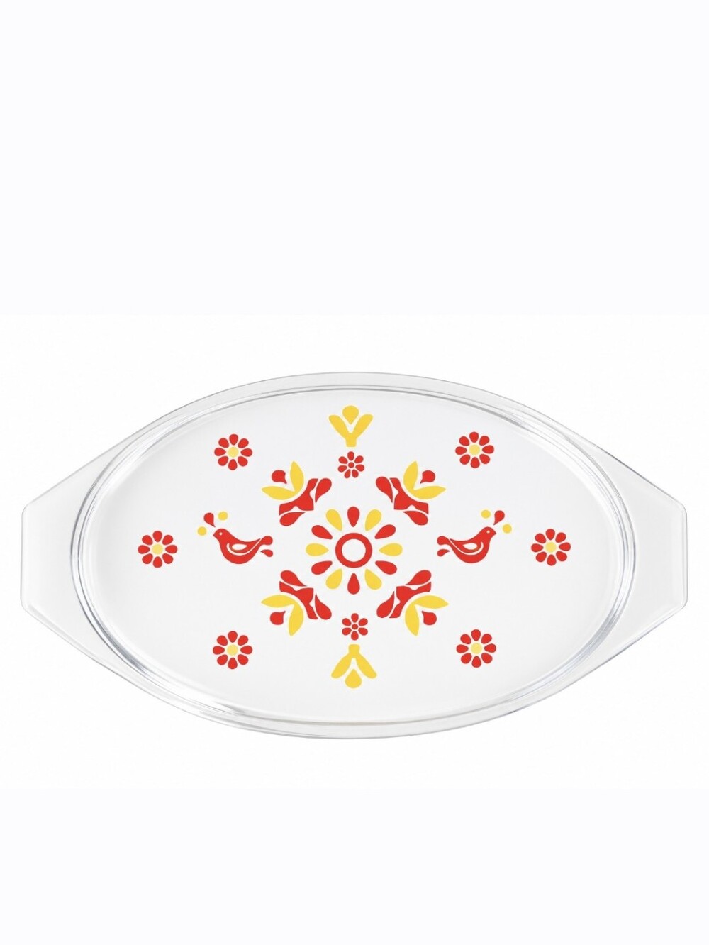 Vintage PYREX Friendship (Red Bird Friendship Birds) Oval Casserole Lid 945 C11